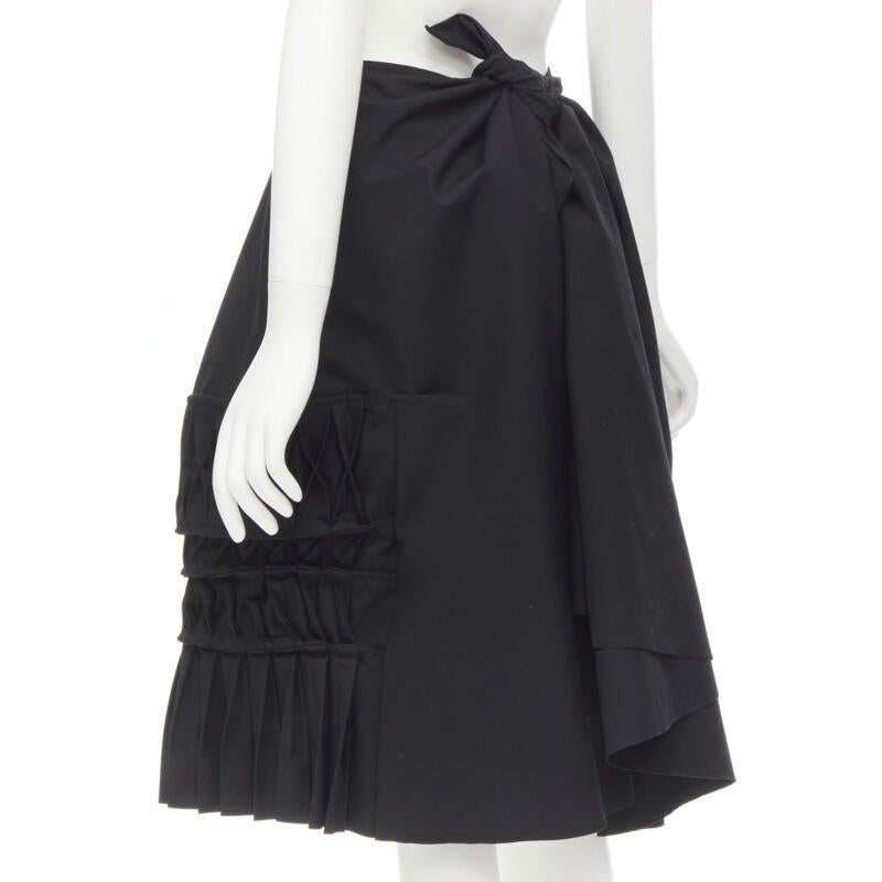 JUNYA WATANABE 1999 Runway Vintage noir jupe plissée en origami 3D en vente 2