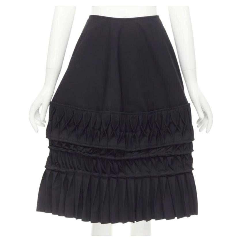 JUNYA WATANABE 1999 Runway Vintage falda negra plisada de origami 3D en venta