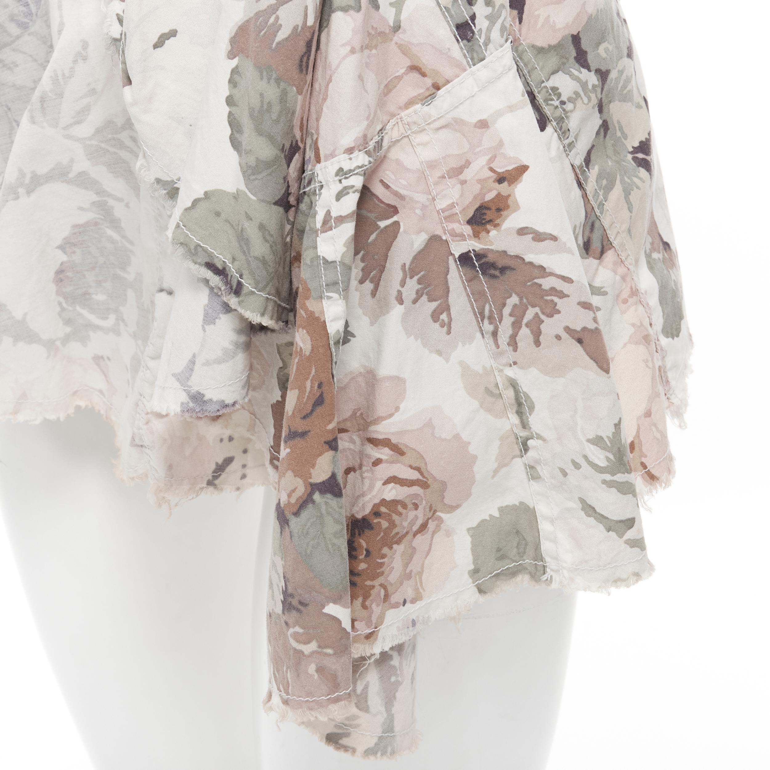 JUNYA WATANABE 2001 vintage floral deconstructed ruffle top S 3