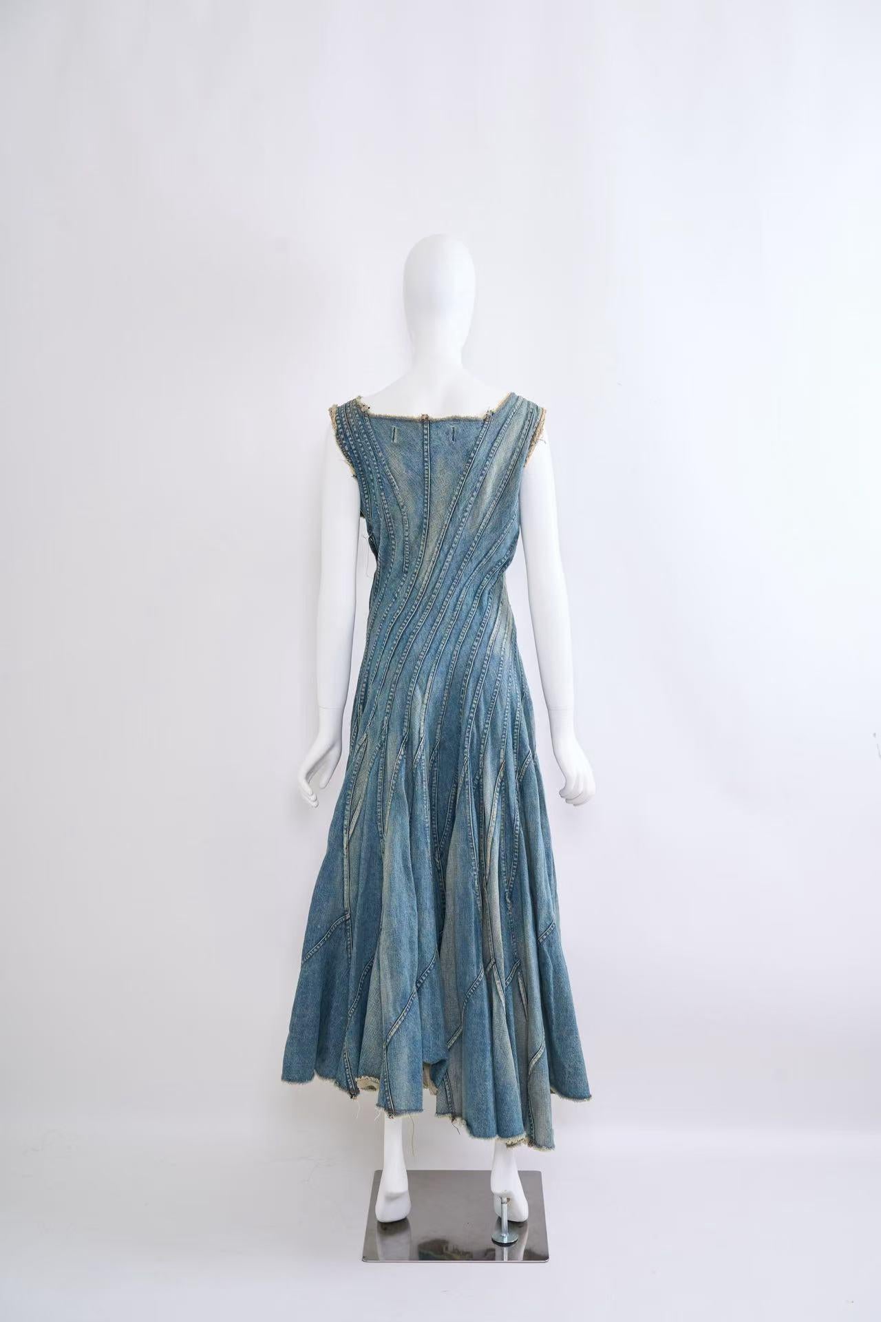 Junya Watanabe 2002 Denim Runway Dress In Good Condition For Sale In Hong Kong, HK