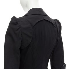 JUNYA WATANABE 2005 black deconstructed patch back puff sleeve trench coat S