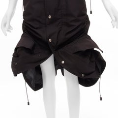 JUNYA WATANABE 2005 Runway black adjustable toggle nylon parachute skirt M
