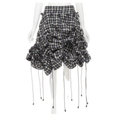 Junya Watanabe 2005 Gonna Windstopper grigio pied de poule in tweed con alamari M.