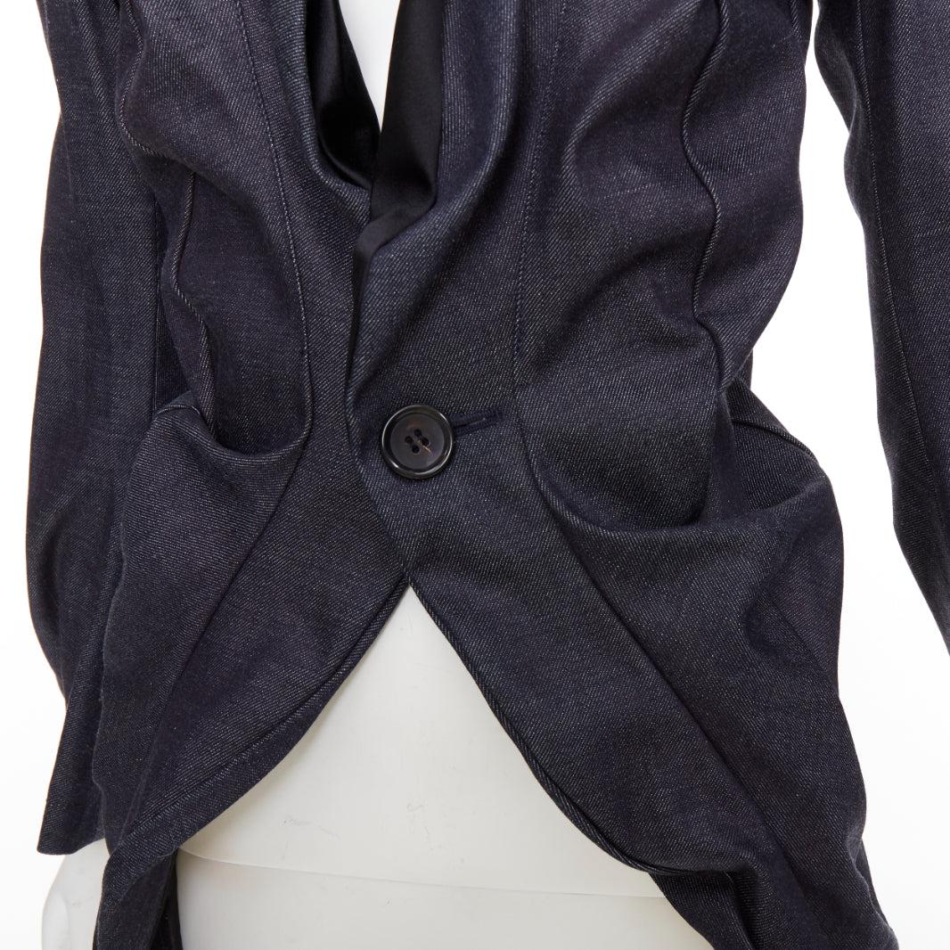 JUNYA WATANABE Blazer deconstruido fruncido de tela vaquera azul índigo 2006 S en venta 5