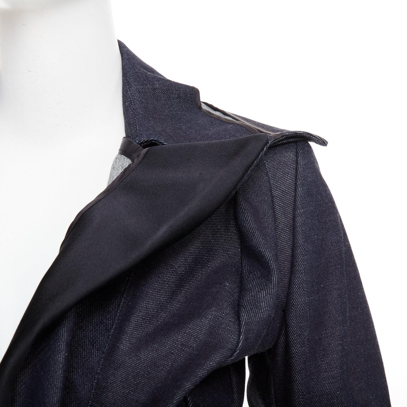 JUNYA WATANABE Blazer deconstruido fruncido de tela vaquera azul índigo 2006 S Azul en venta