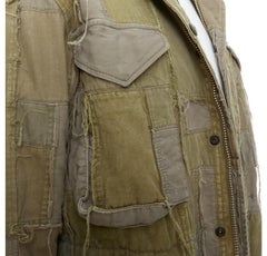 JUNYA WATANABE 2006 M65 green frayed patchwork field coat XS