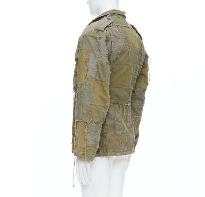 JUNYA WATANABE 2006 M65 green frayed patchwork field coat XS 1