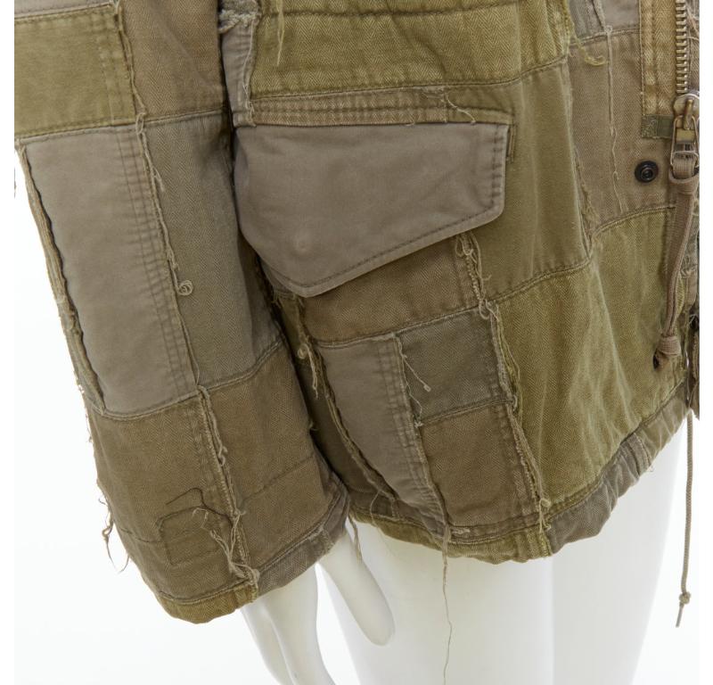 JUNYA WATANABE 2006 M65 green frayed patchwork field coat XS 2