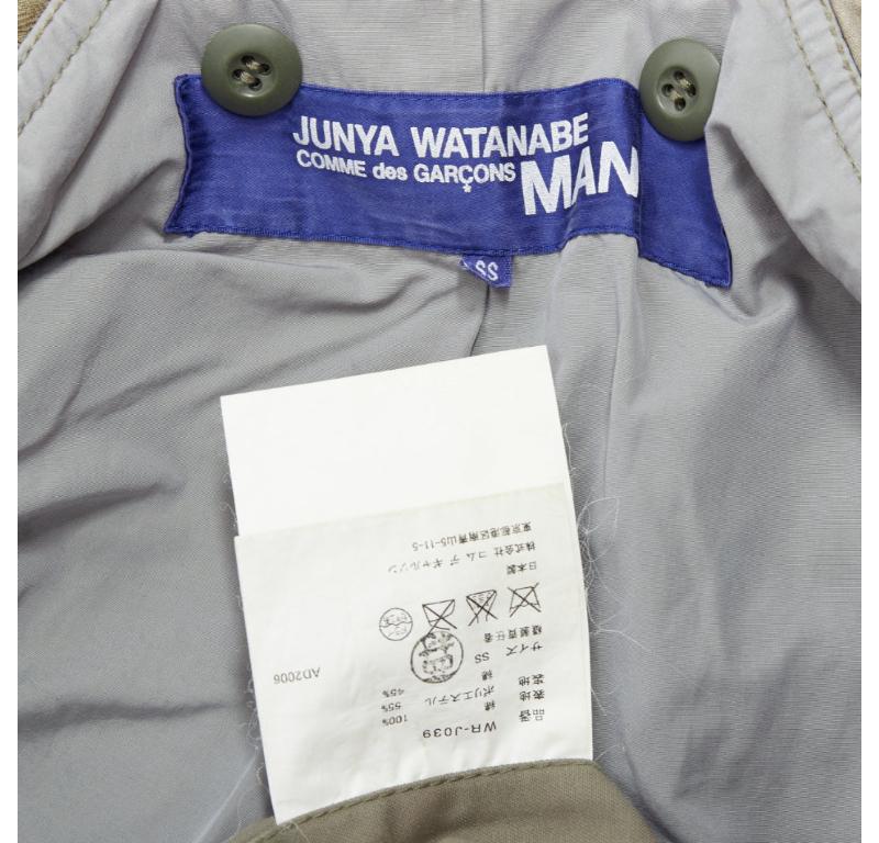 JUNYA WATANABE 2006 M65 green frayed patchwork field coat XS 3