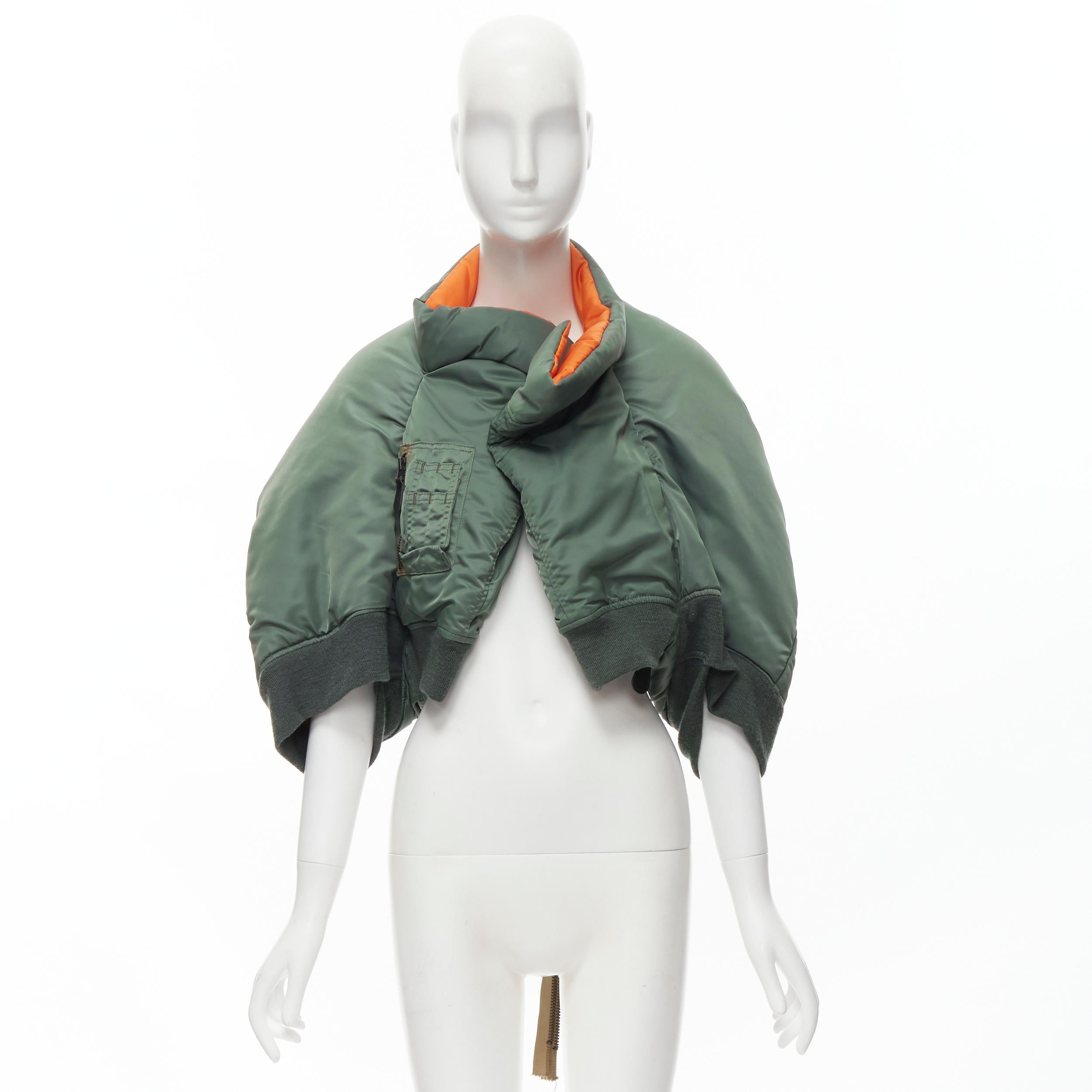 JUNYA WATANABE 2006 Runway deconstructed padded MA-1 bomber jacket cape S 4