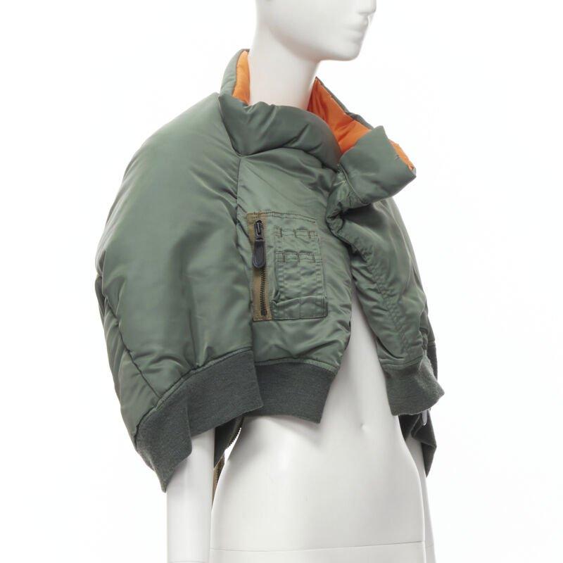 Grigio Junya Watanabe 2006: giacca bomber MA-1 imbottita e decostruita, mantello S in vendita