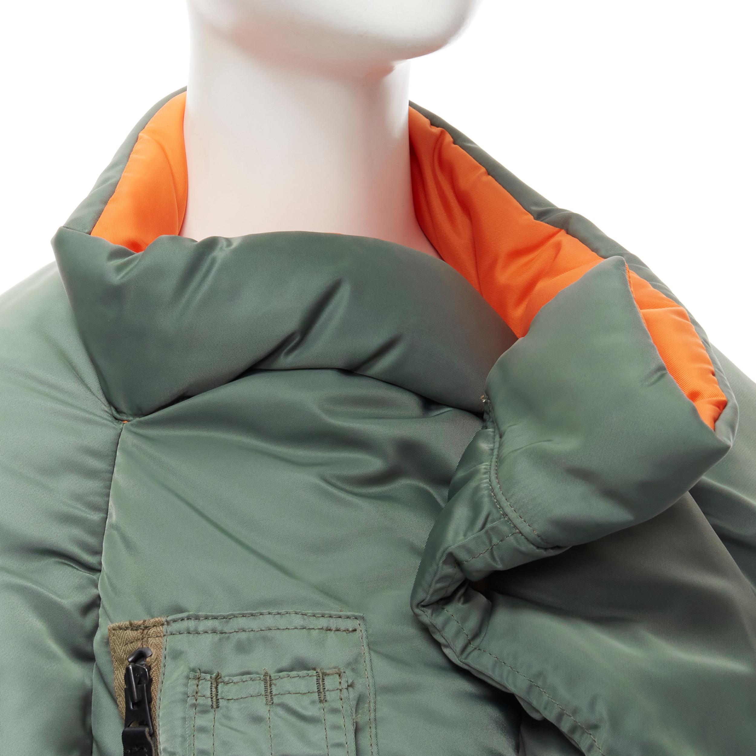 Women's JUNYA WATANABE 2006 Runway deconstructed padded MA-1 bomber jacket cape S