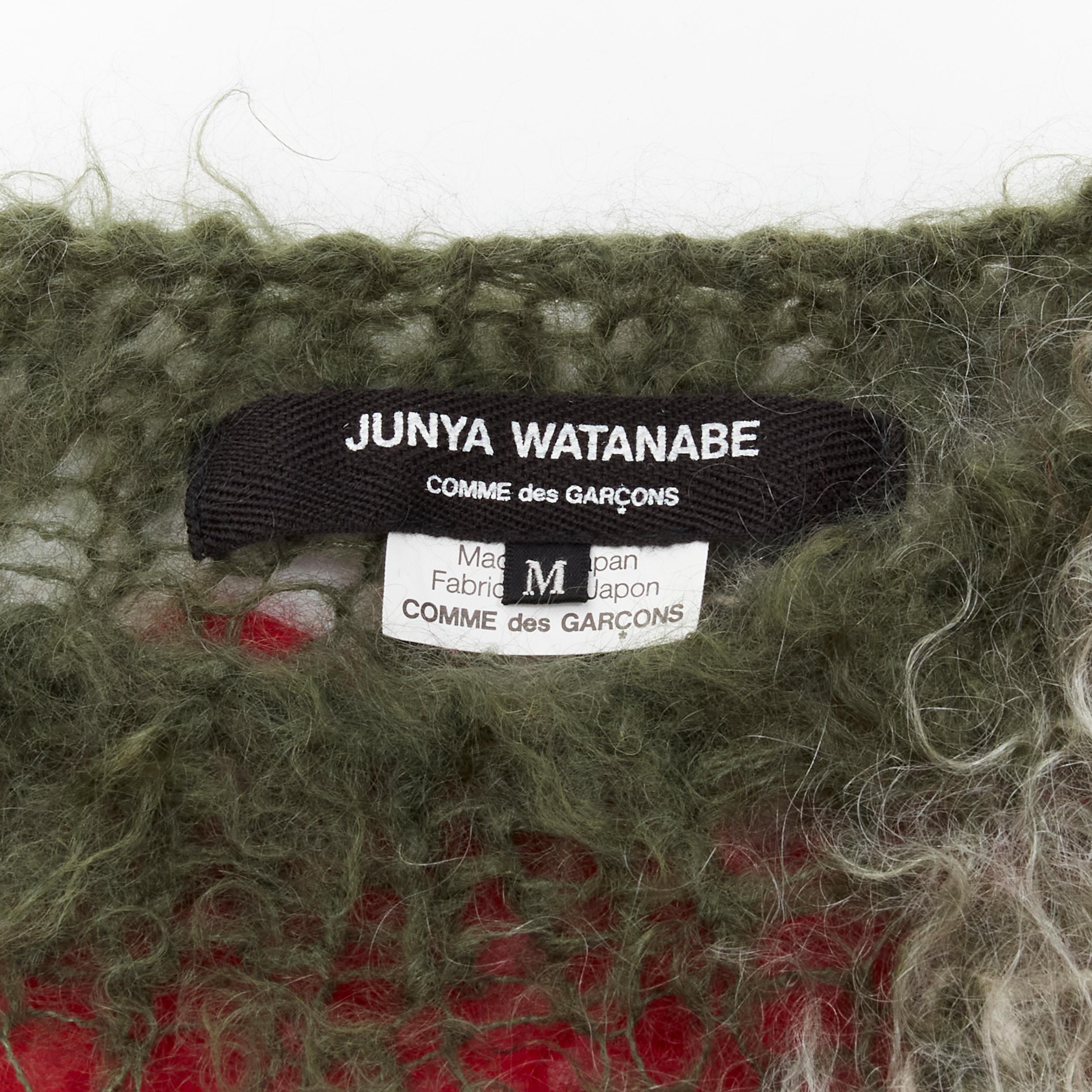 JUNYA WATANABE 2006 Runway punk loose knit wool distressed punk sweater M For Sale 2