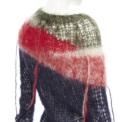 JUNYA WATANABE 2006 Runway punk loose knit wool distressed punk sweater M