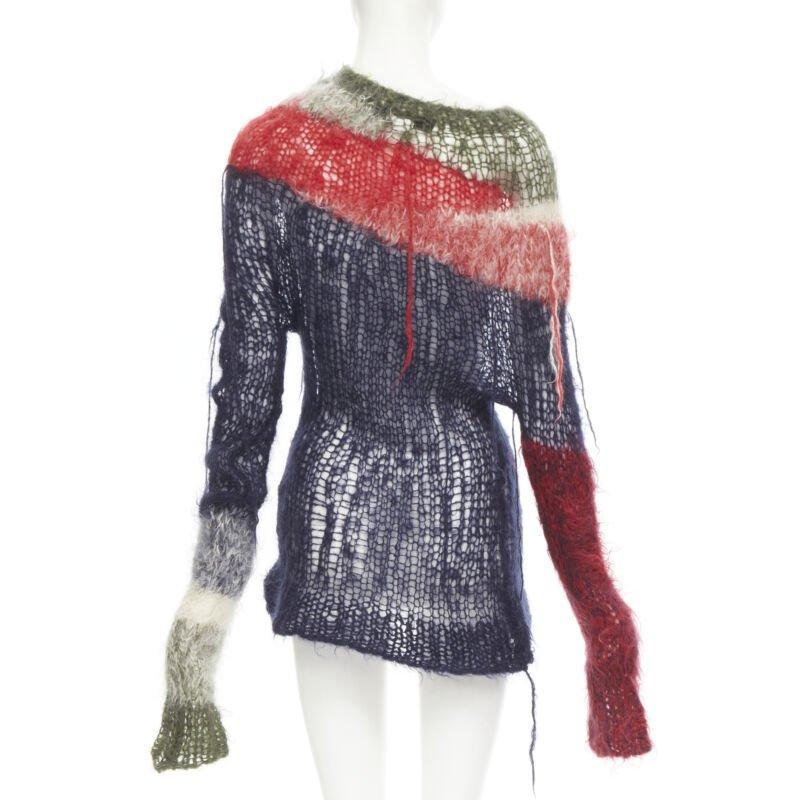 JUNYA WATANABE 2006 Laufsteg Punk-Pullover aus losem Wollstrick im Used-Look M Damen im Angebot