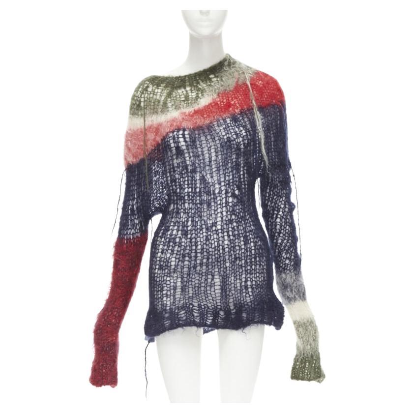 JUNYA WATANABE 2006 Laufsteg Punk-Pullover aus losem Wollstrick im Used-Look M im Angebot