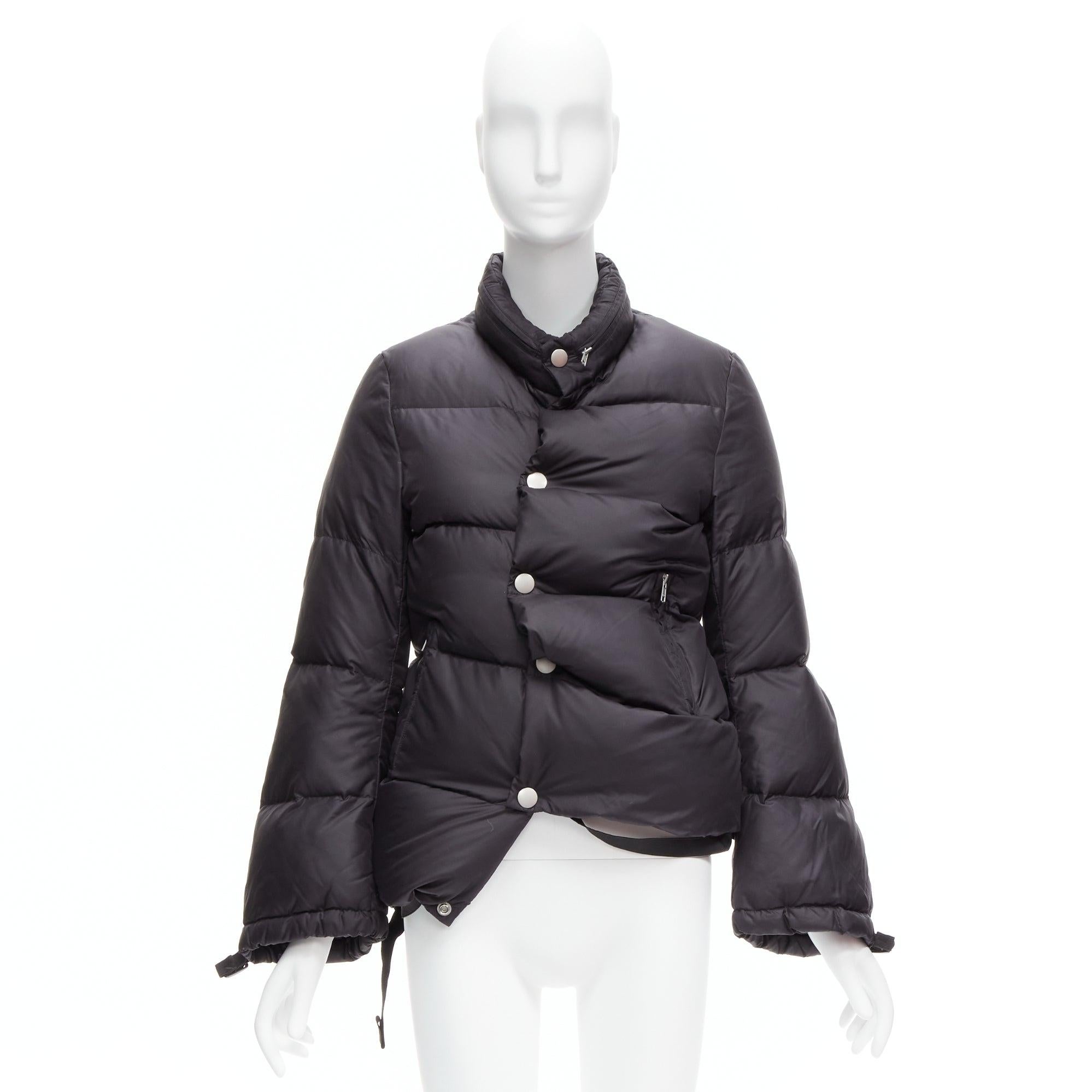 Junya Watanabe 2007 giacca asimmetrica in piuma d'oca grigio grafite in vendita 6