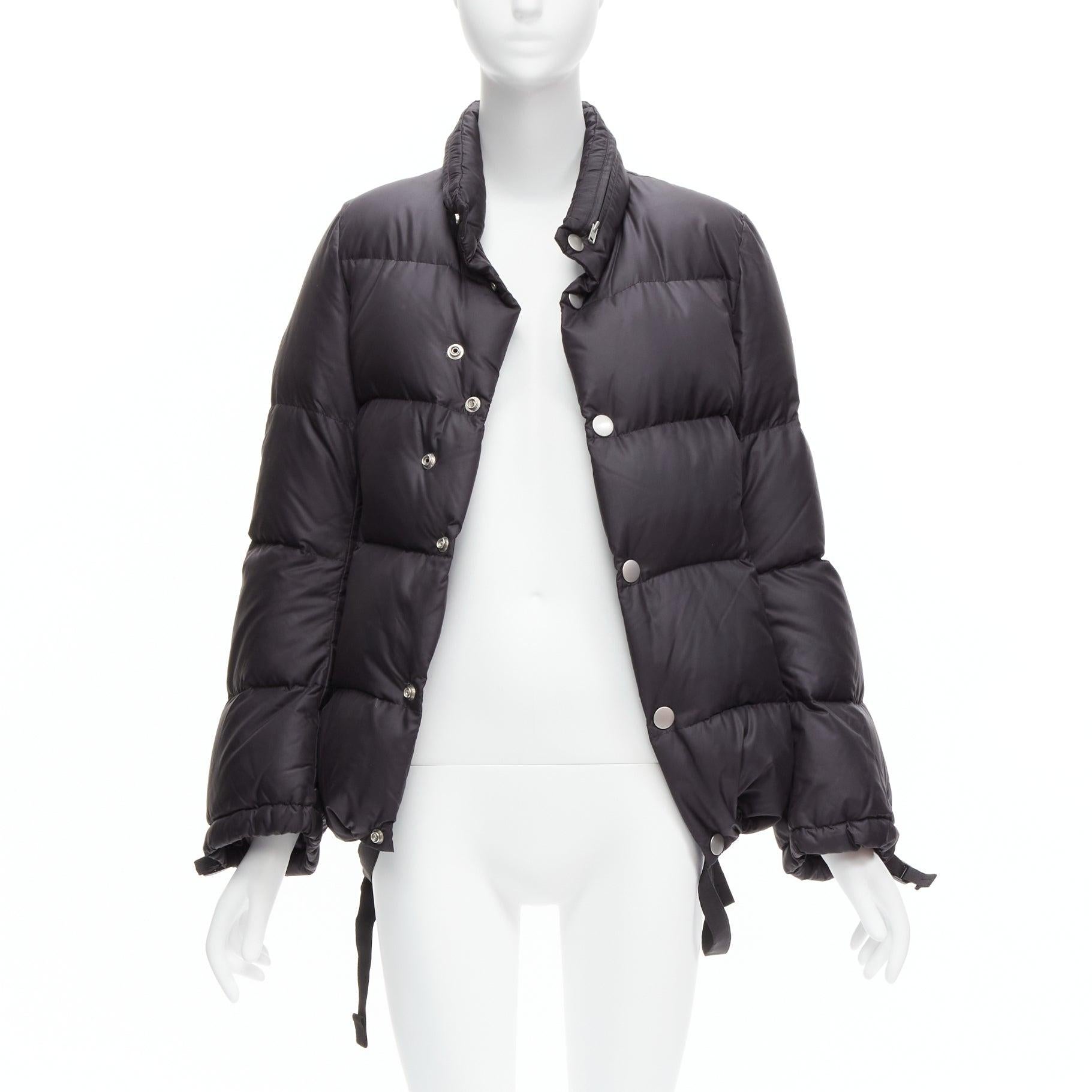 Nero Junya Watanabe 2007 giacca asimmetrica in piuma d'oca grigio grafite in vendita