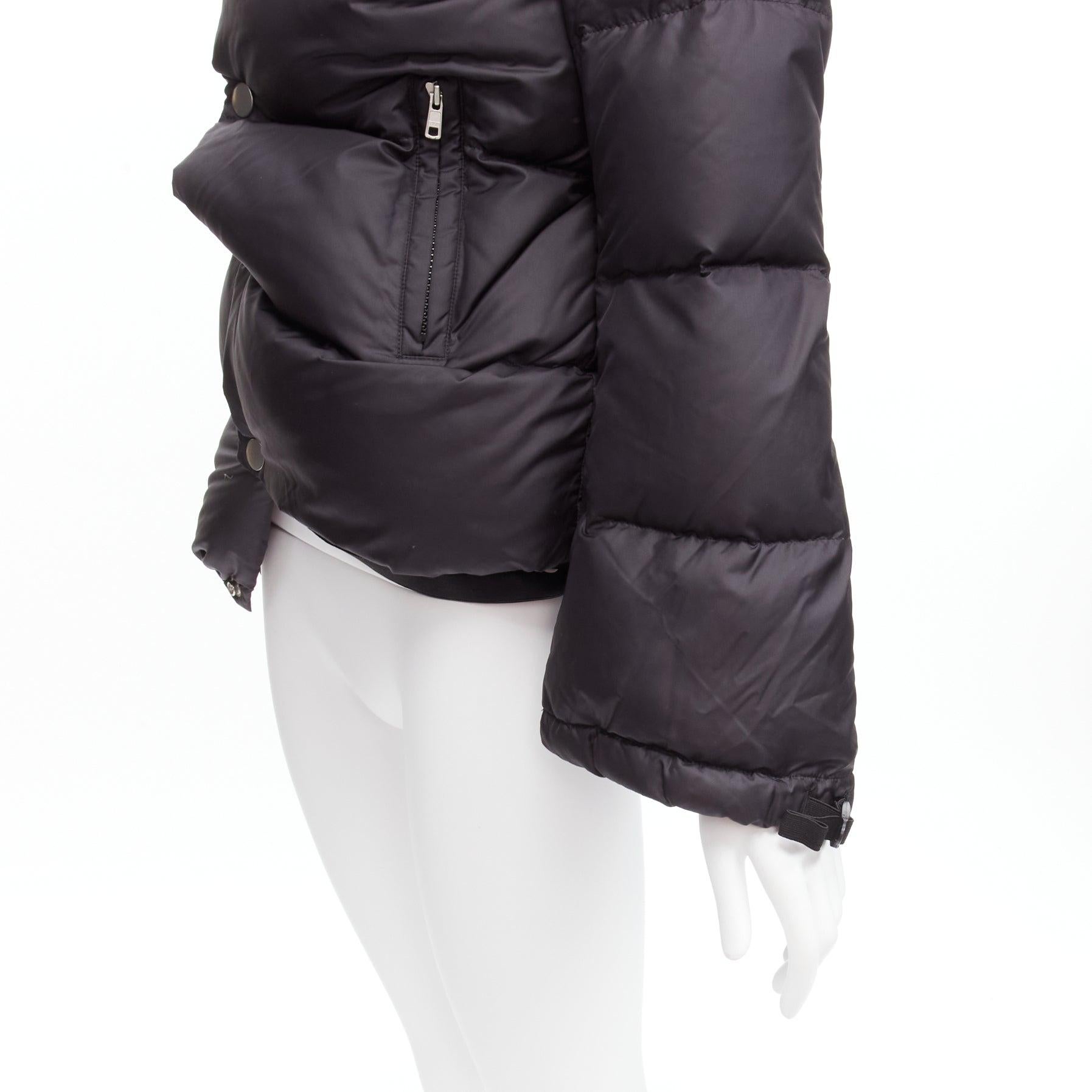 Junya Watanabe 2007 giacca asimmetrica in piuma d'oca grigio grafite in vendita 4