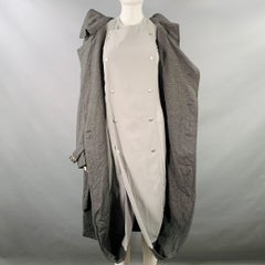JUNYA WATANABE 2007 Talla S Gris claro Lana Doble Pechera Dobladillo Burbuja Gabardina