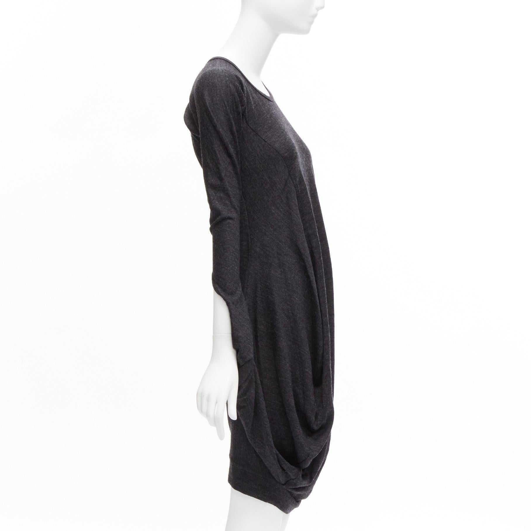 JUNYA WATANABE 2008 100% wool asymmetric infinity loop sleeve draped dress XS In Excellent Condition For Sale In Hong Kong, NT