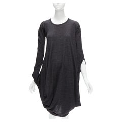 JUNYA WATANABE 2008 100% wool asymmetric infinity loop sleeve draped dress XS
