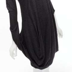 JUNYA WATANABE 2008 100% wool grey asymmetric infinity sleeve draped dress XS