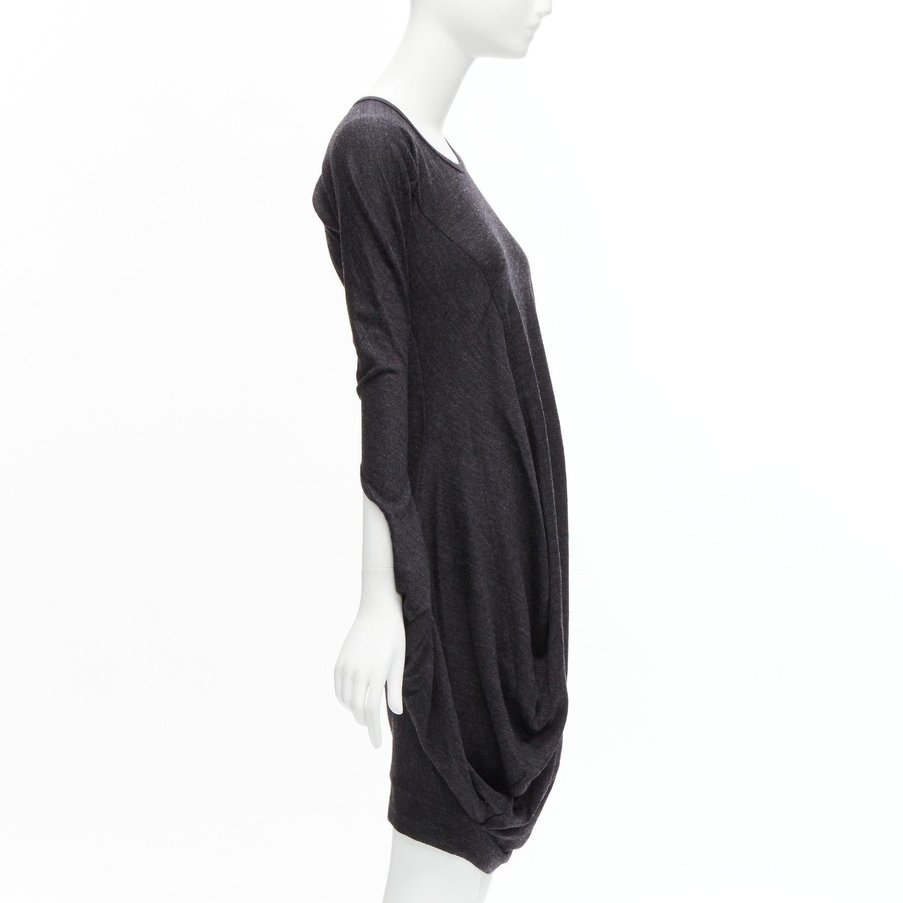 JUNYA WATANABE 2008 100% wool grey asymmetric infinity sleeve draped dress XS In Excellent Condition In Hong Kong, NT