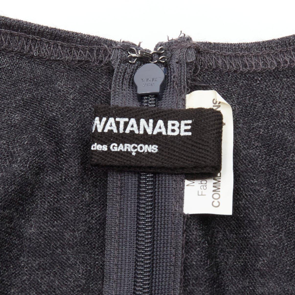 JUNYA WATANABE 2008 100% wool grey asymmetric infinity sleeve draped dress XS 4