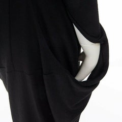 JUNYA WATANABE 2008 black wool infinity loop slit sleeves casual dress XS