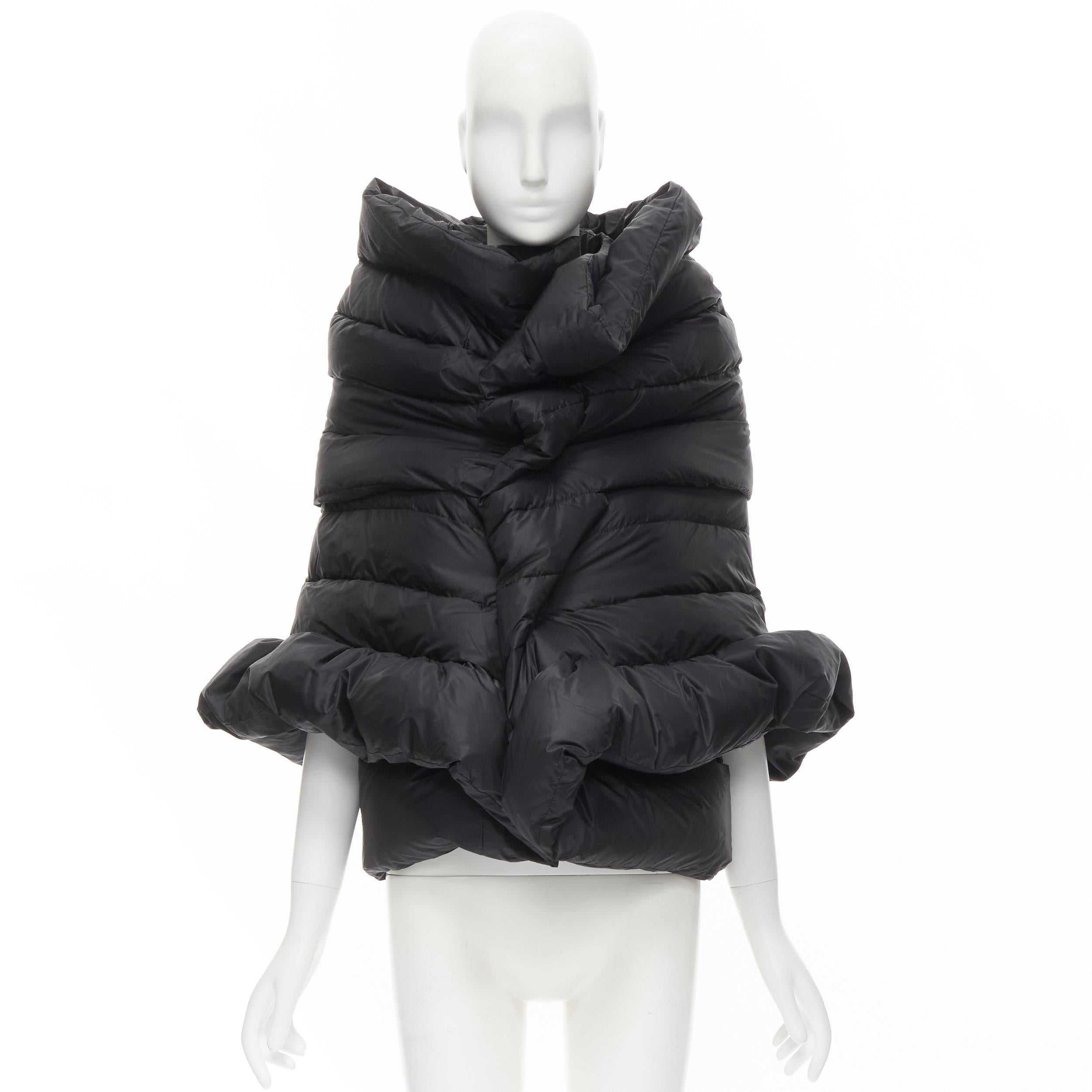 JUNYA WATANABE 2009 black nylon down puffer wrap cocoon coat XS 3
