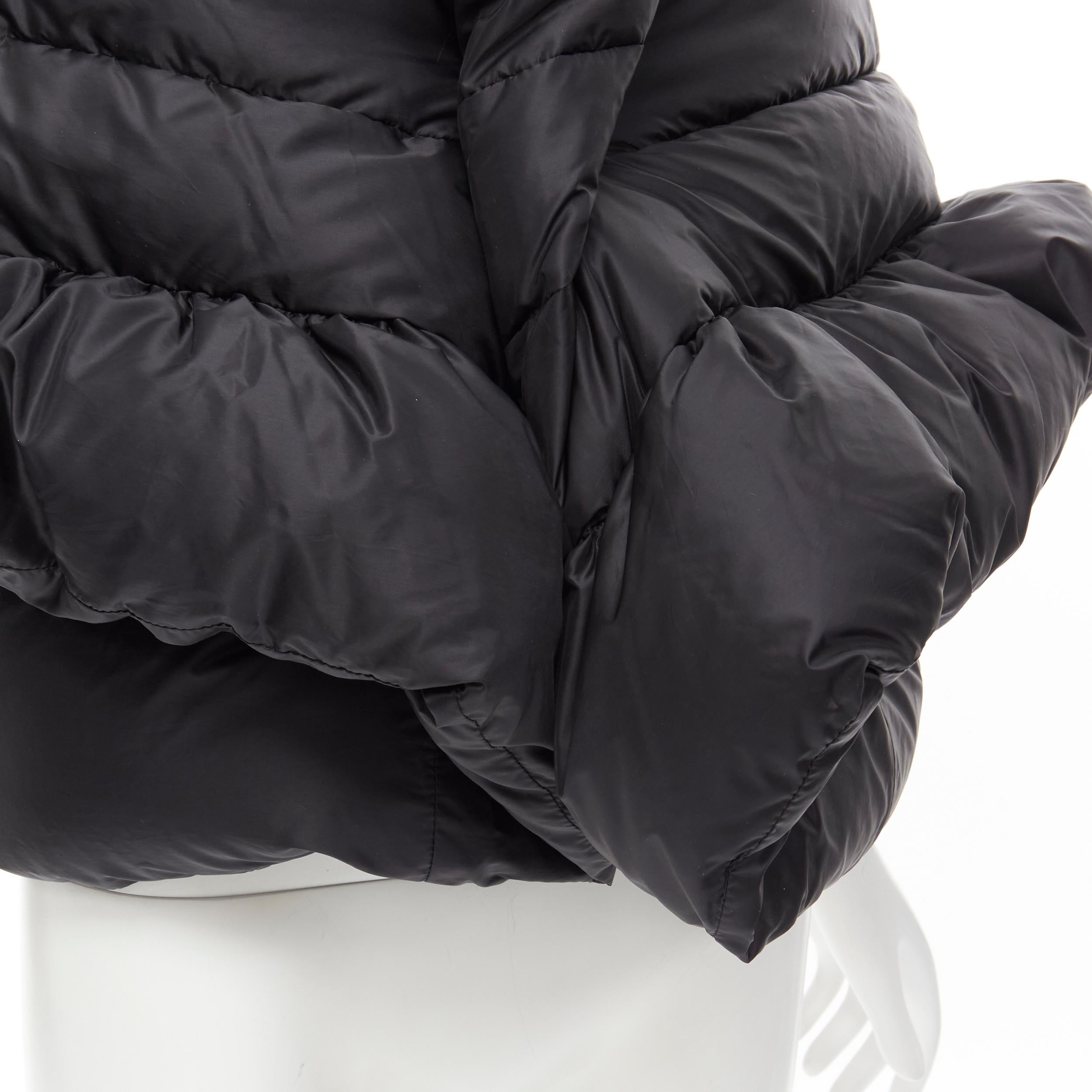JUNYA WATANABE 2009 black nylon down puffer wrap cocoon coat XS In Excellent Condition In Hong Kong, NT