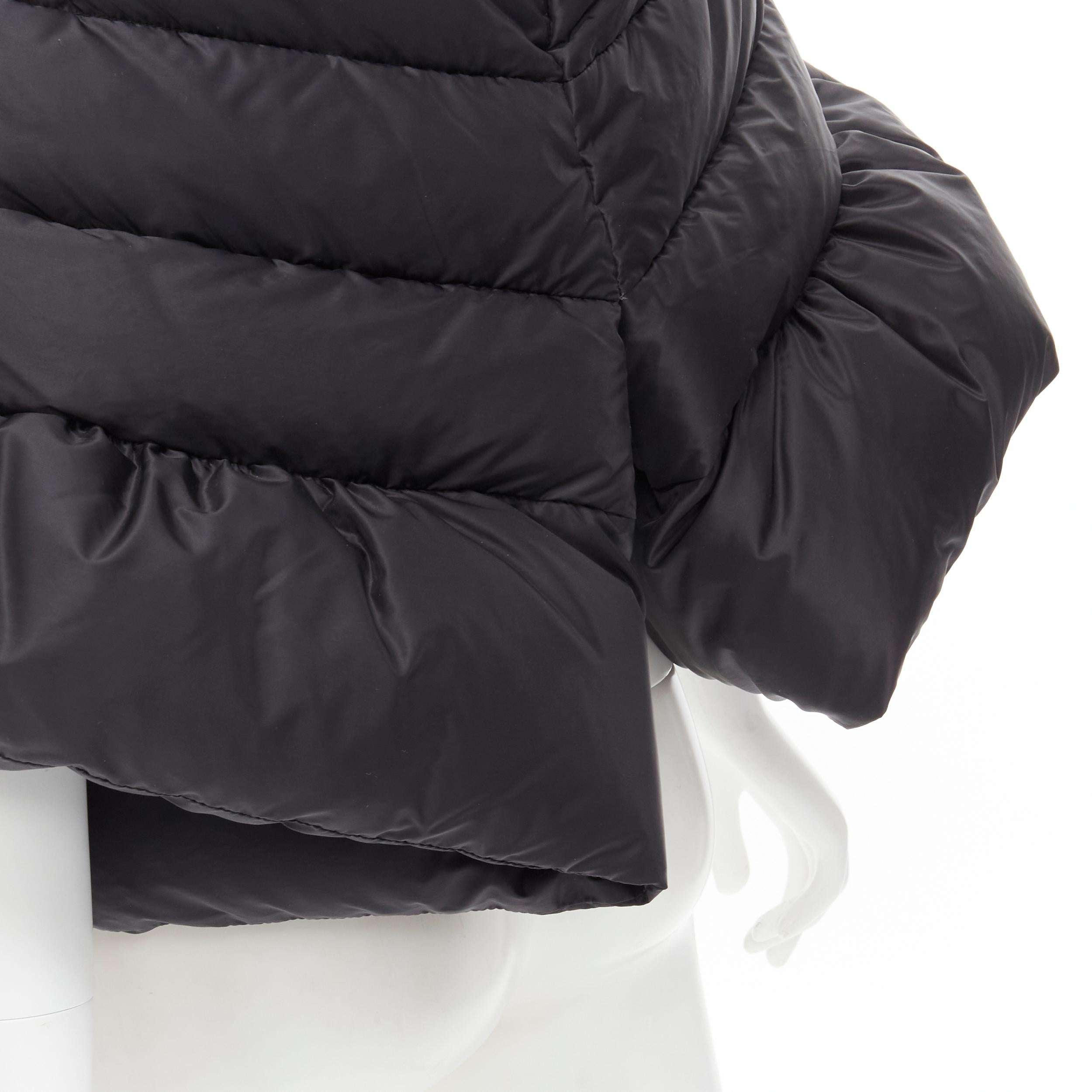 JUNYA WATANABE 2009 black nylon down puffer wrap cocoon coat XS 1
