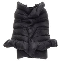 JUNYA WATANABE 2009 black nylon down puffer wrap cocoon coat XS