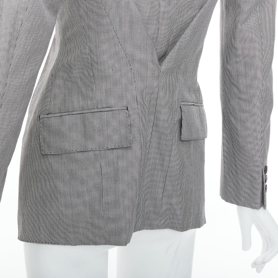 JUNYA WATANABE 2009 grey wool blend houndstooth cutaway blazer jacket S For Sale 1
