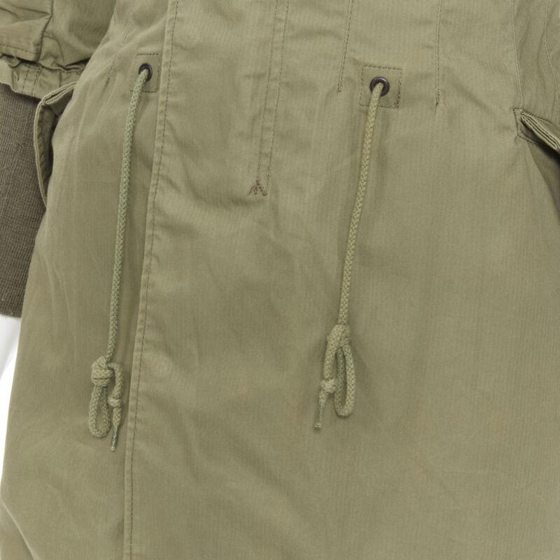 JUNYA WATANABE 2010 green cotton fitted waist fisherman parka coat XS For Sale 6