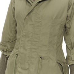 JUNYA WATANABE 2010 green cotton fitted waist fisherman parka coat XS