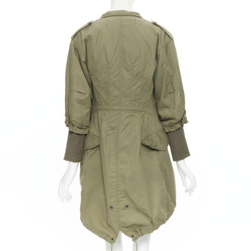 JUNYA WATANABE 2010 green cotton fitted waist fisherman parka coat XS For Sale 1