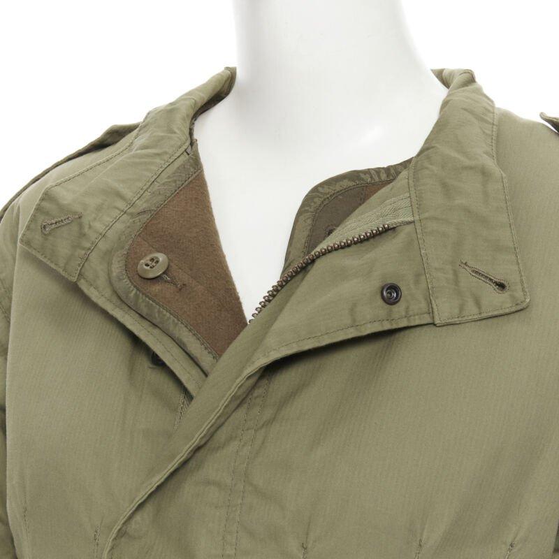 JUNYA WATANABE 2010 green cotton fitted waist fisherman parka coat XS For Sale 2