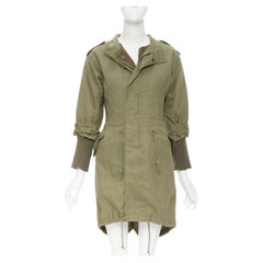 JUNYA WATANABE Manteau parka de pêcheur vert à taille ajustée en coton, 2010