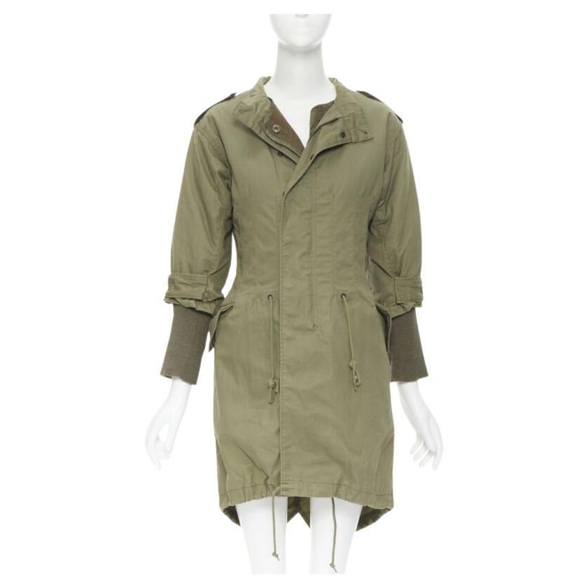 JUNYA WATANABE 2010 green cotton fitted waist fisherman parka coat XS For Sale