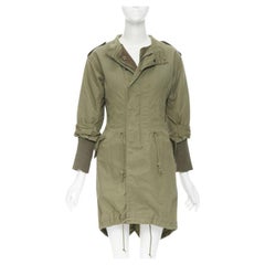 JUNYA WATANABE 2010 green cotton fitted waist fisherman parka coat XS