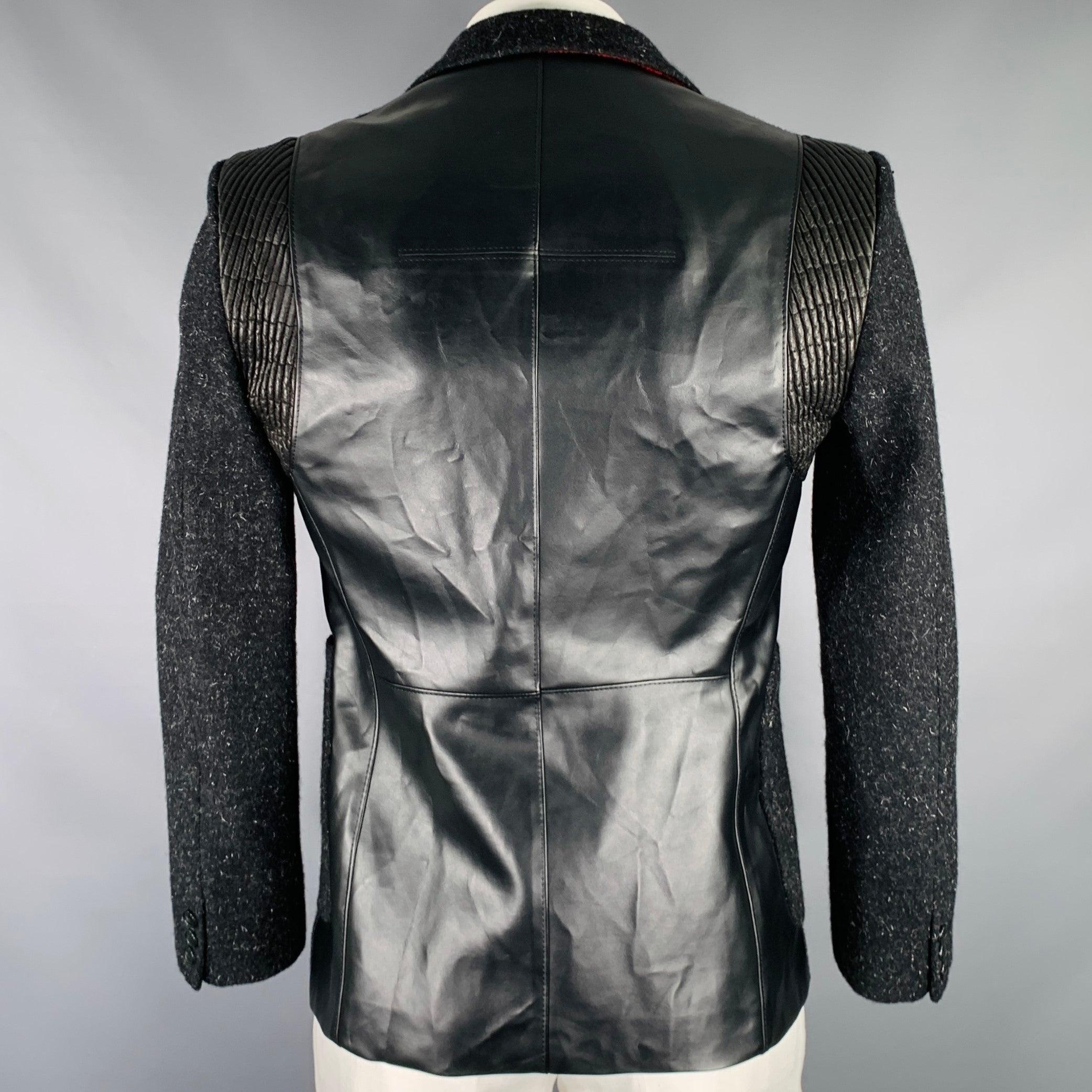 JUNYA WATANABE 2010 Size L Grey Black Wool Peak Lapel Sport Coat In Excellent Condition For Sale In San Francisco, CA