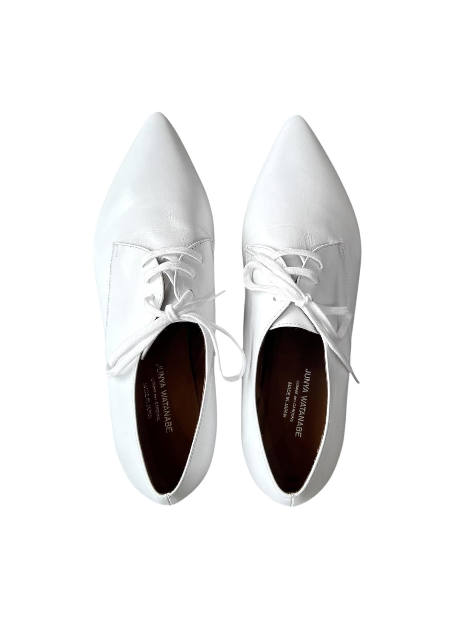 Grigio JUNYA WATANABE 2010s DERBIES IN PELLE BIANCA in vendita