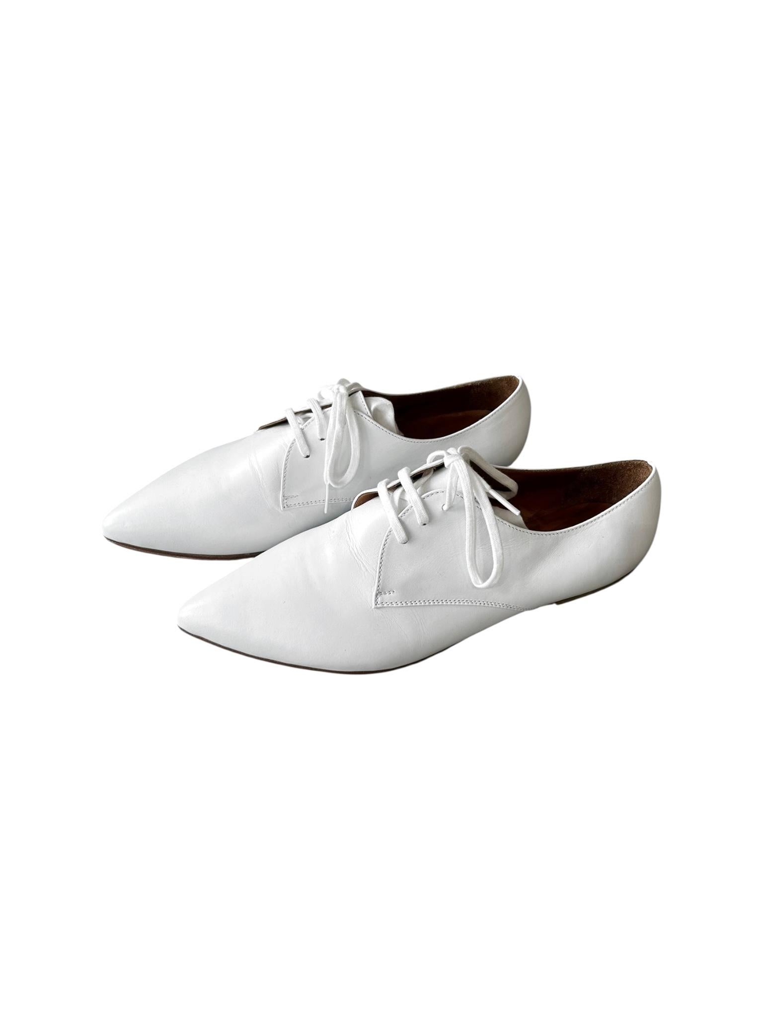 JUNYA WATANABE 2010s DERBIES IN PELLE BIANCA In condizioni ottime in vendita a PARIS, FR