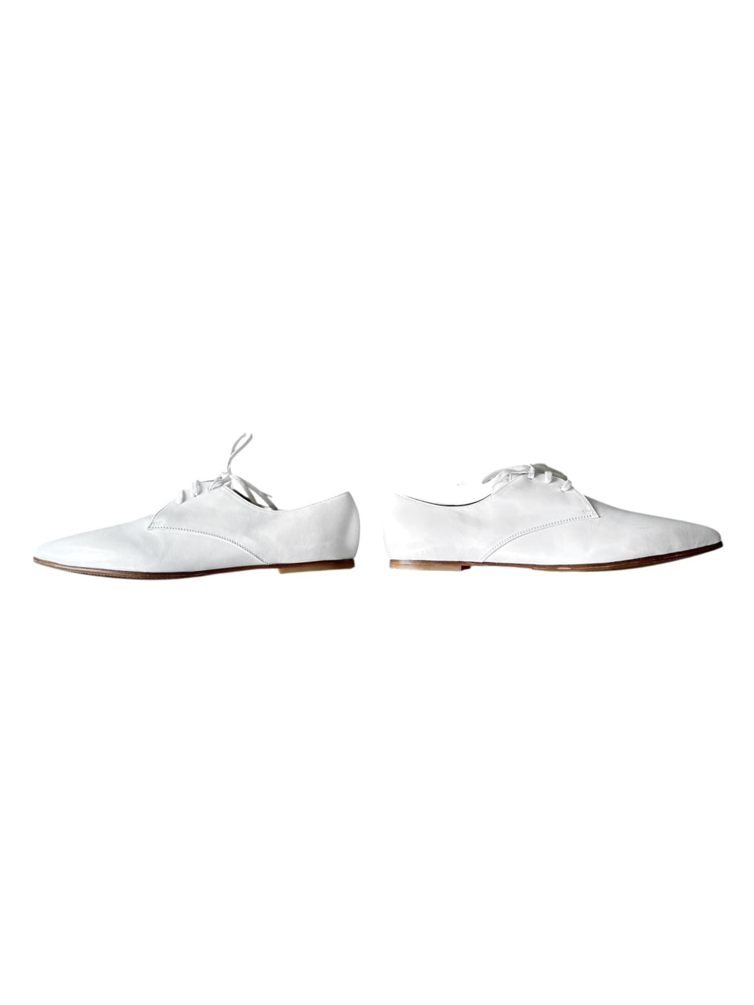 JUNYA WATANABE 2010s DERBIES IN PELLE BIANCA in vendita 2