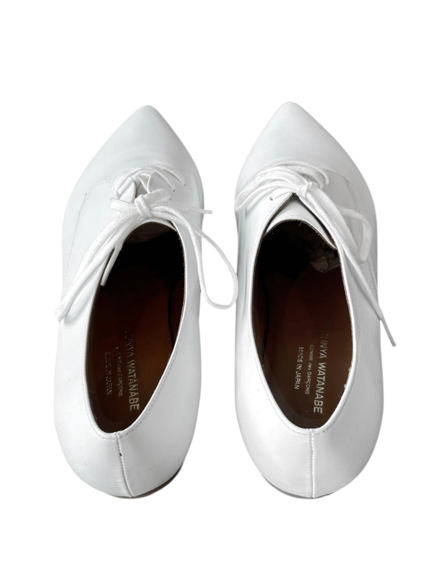 JUNYA WATANABE 2010s DERBIES IN PELLE BIANCA in vendita 3