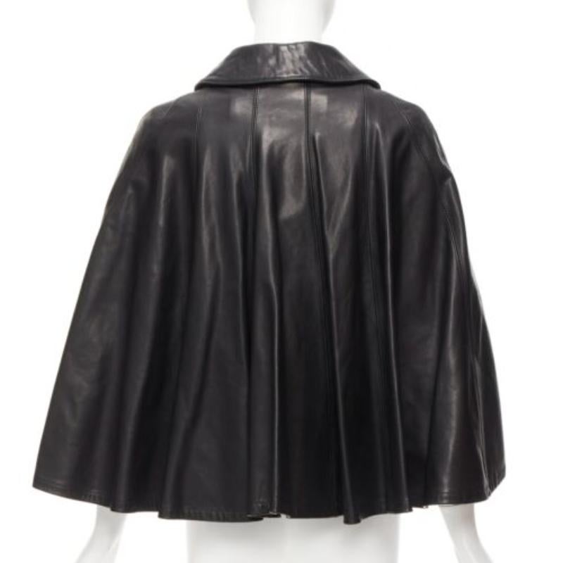 JUNYA WATANABE 2011 Runway black leather corset bodice cape sleeve jacket XS 1