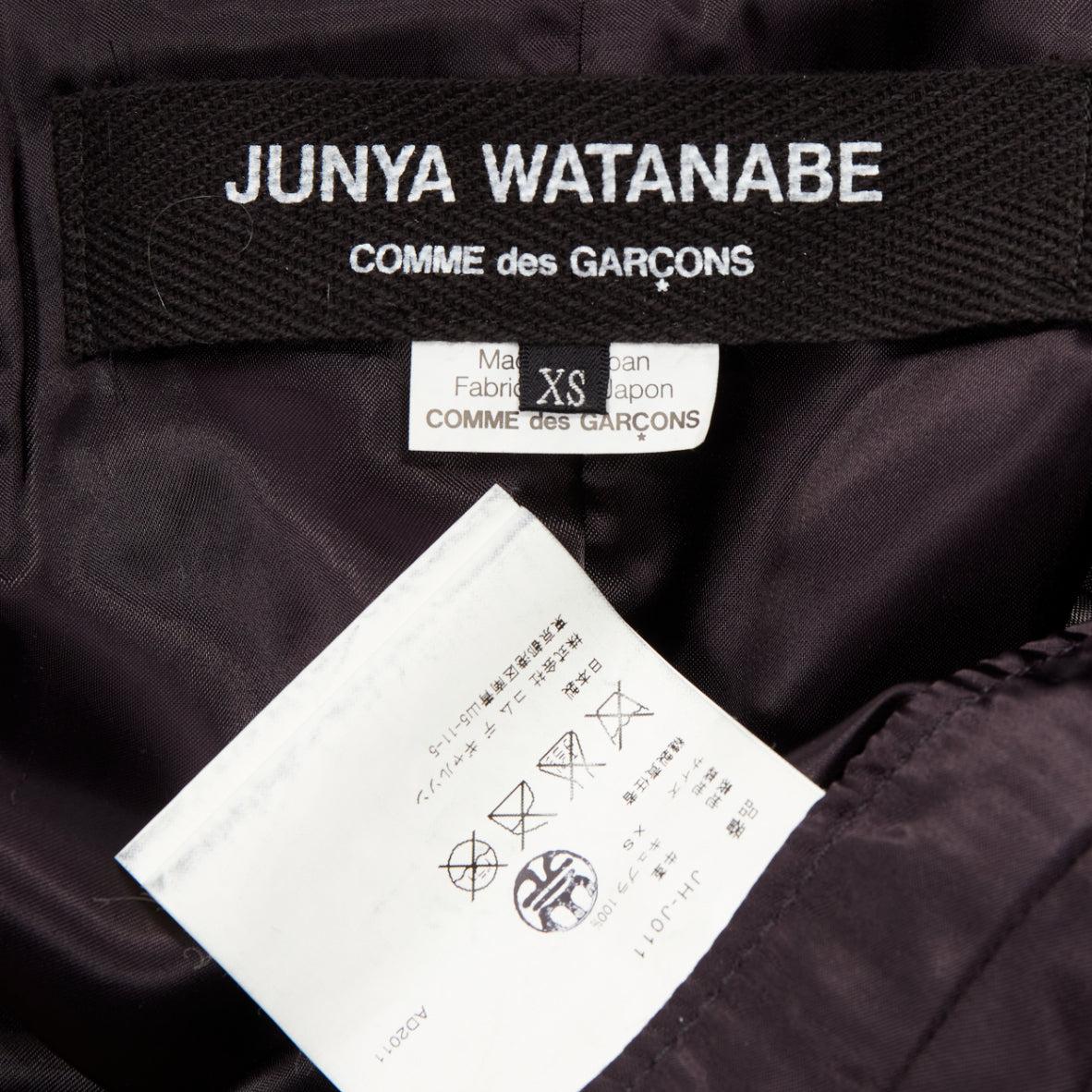 JUNYA WATANABE 2011 Runway black leather corset bodice cape sleeve jacket XS For Sale 5