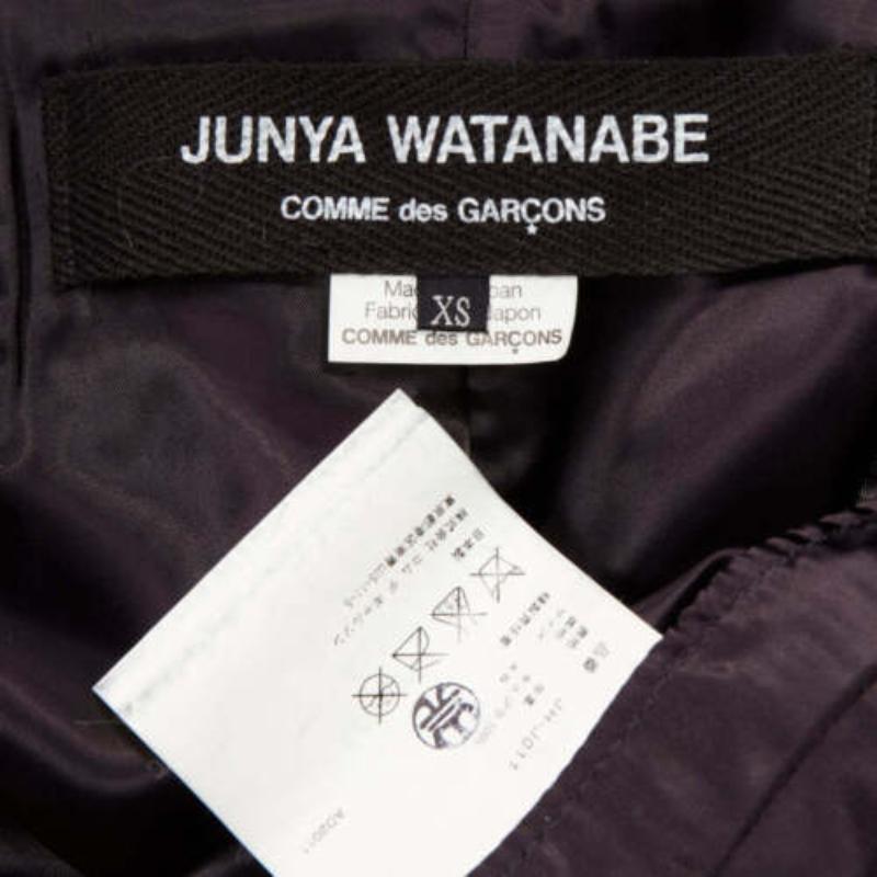 JUNYA WATANABE 2011 Runway black leather corset bodice cape sleeve jacket XS 4